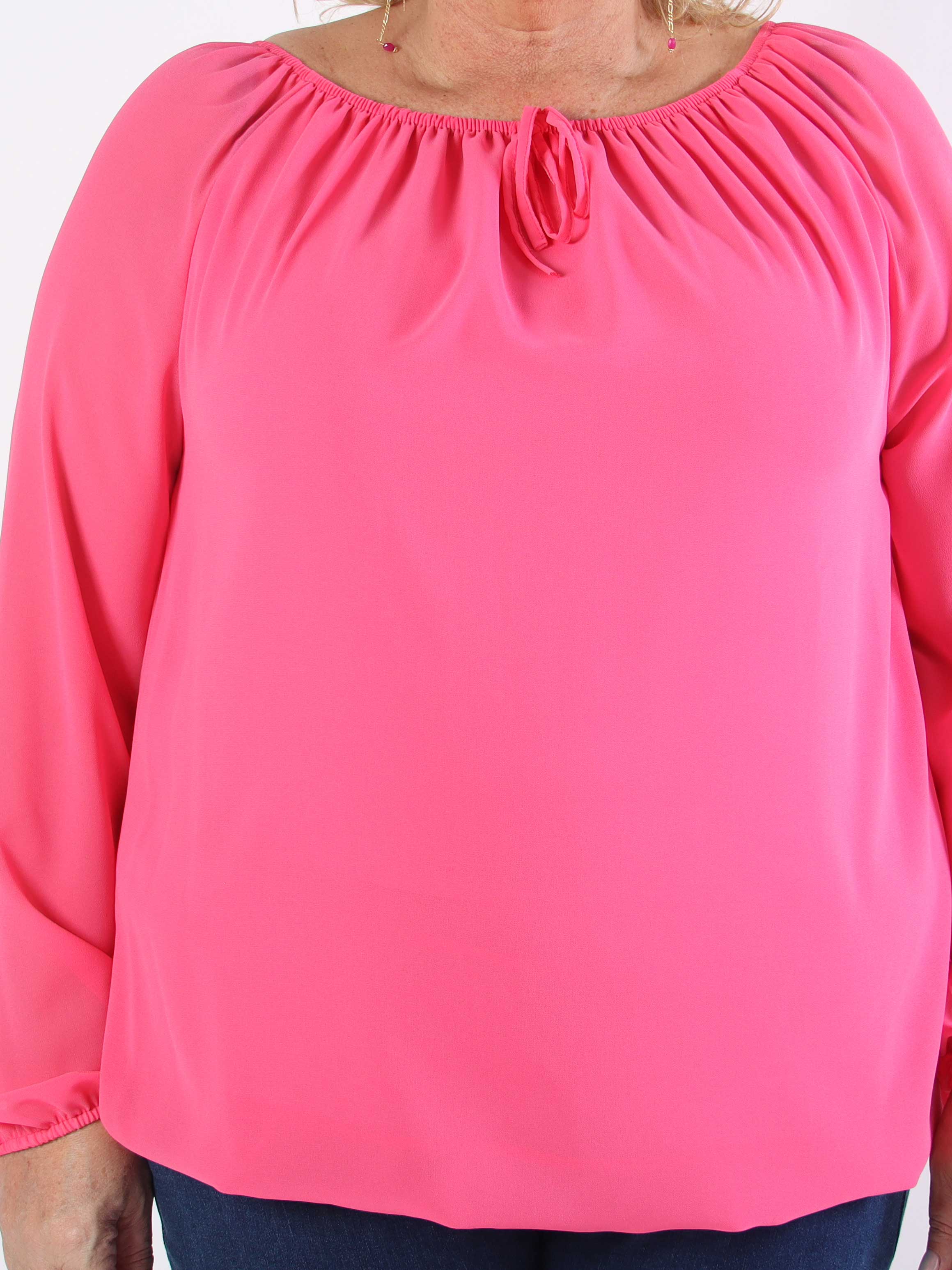 Stef - Fin tunika i chiffonlag med elastikkant